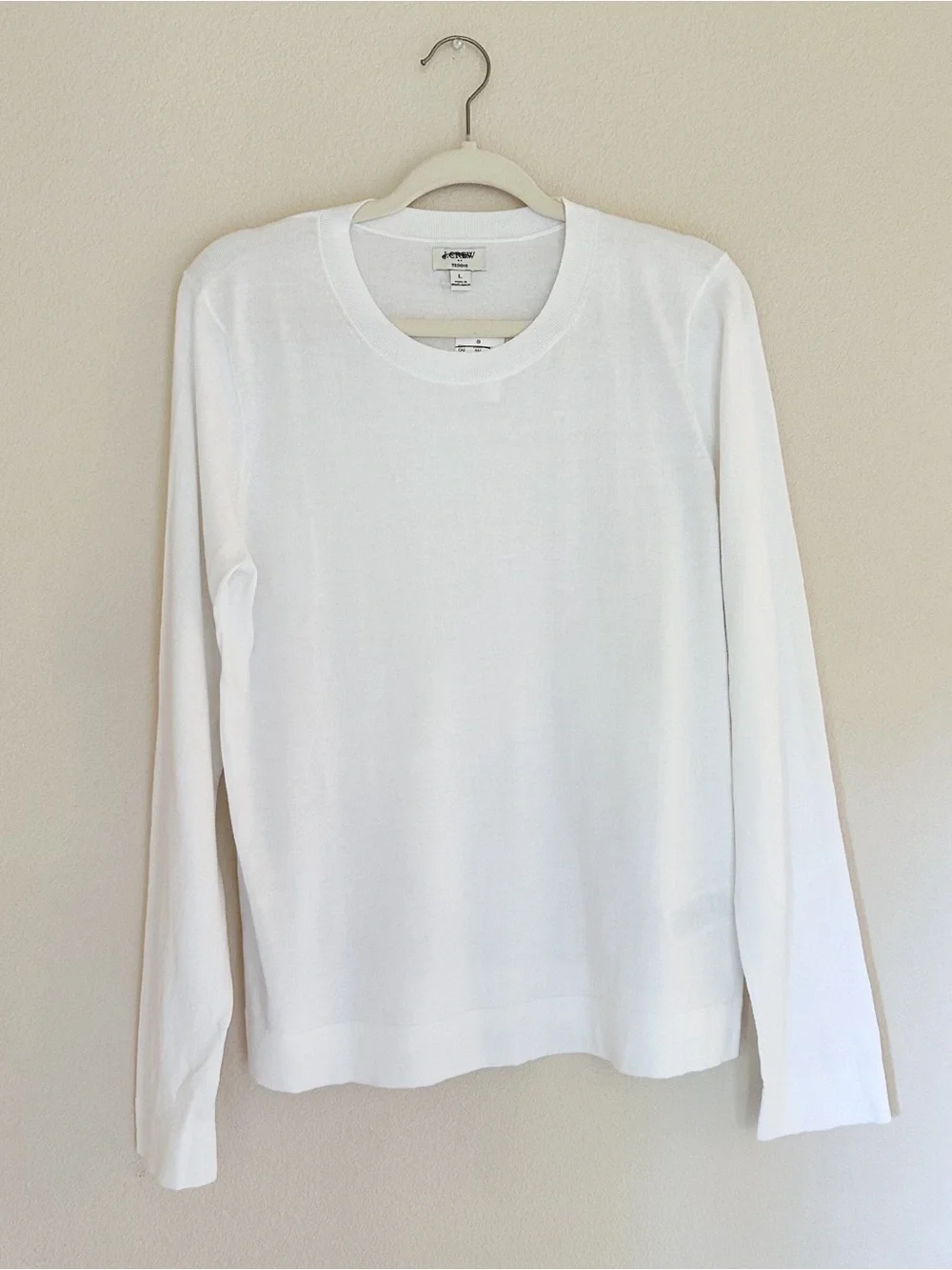 J. Crew Cotton Teddie Sweater in White L